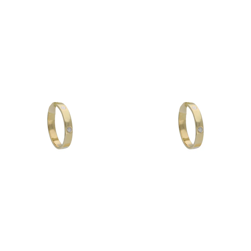9ct Yellow Gold Stamped 20mm Hoop Earrings - Image 3