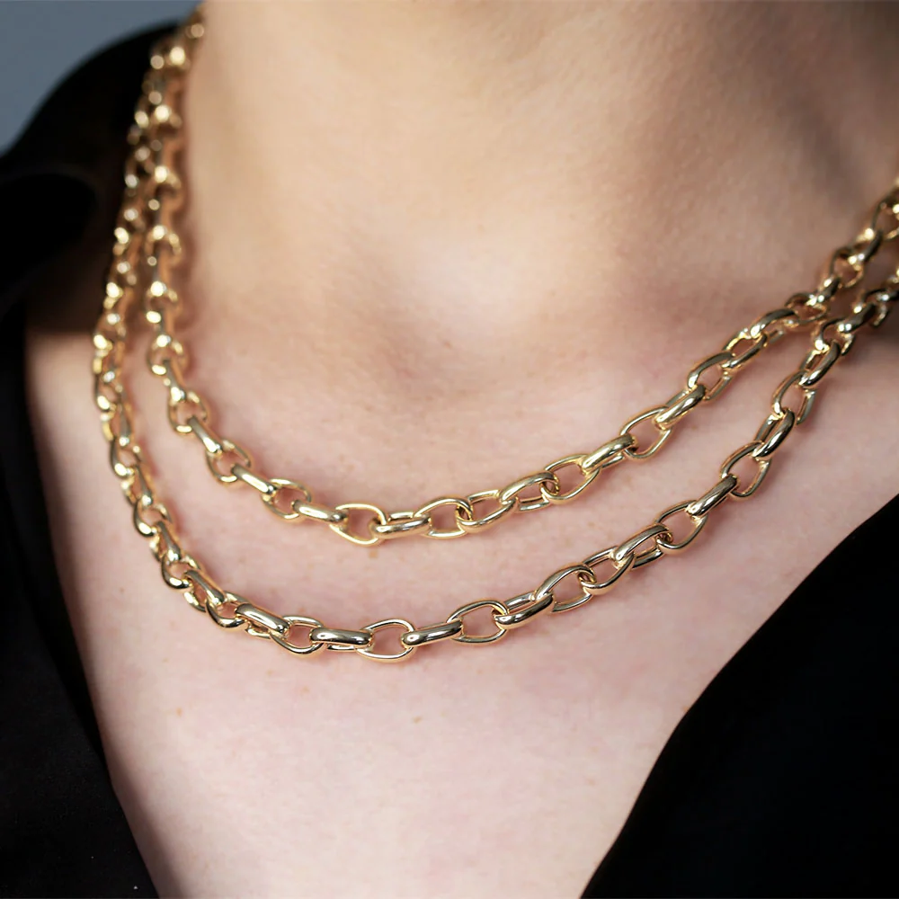 9ct Yellow Gold Triangular Belcher Link 50cm Chain - Image 2