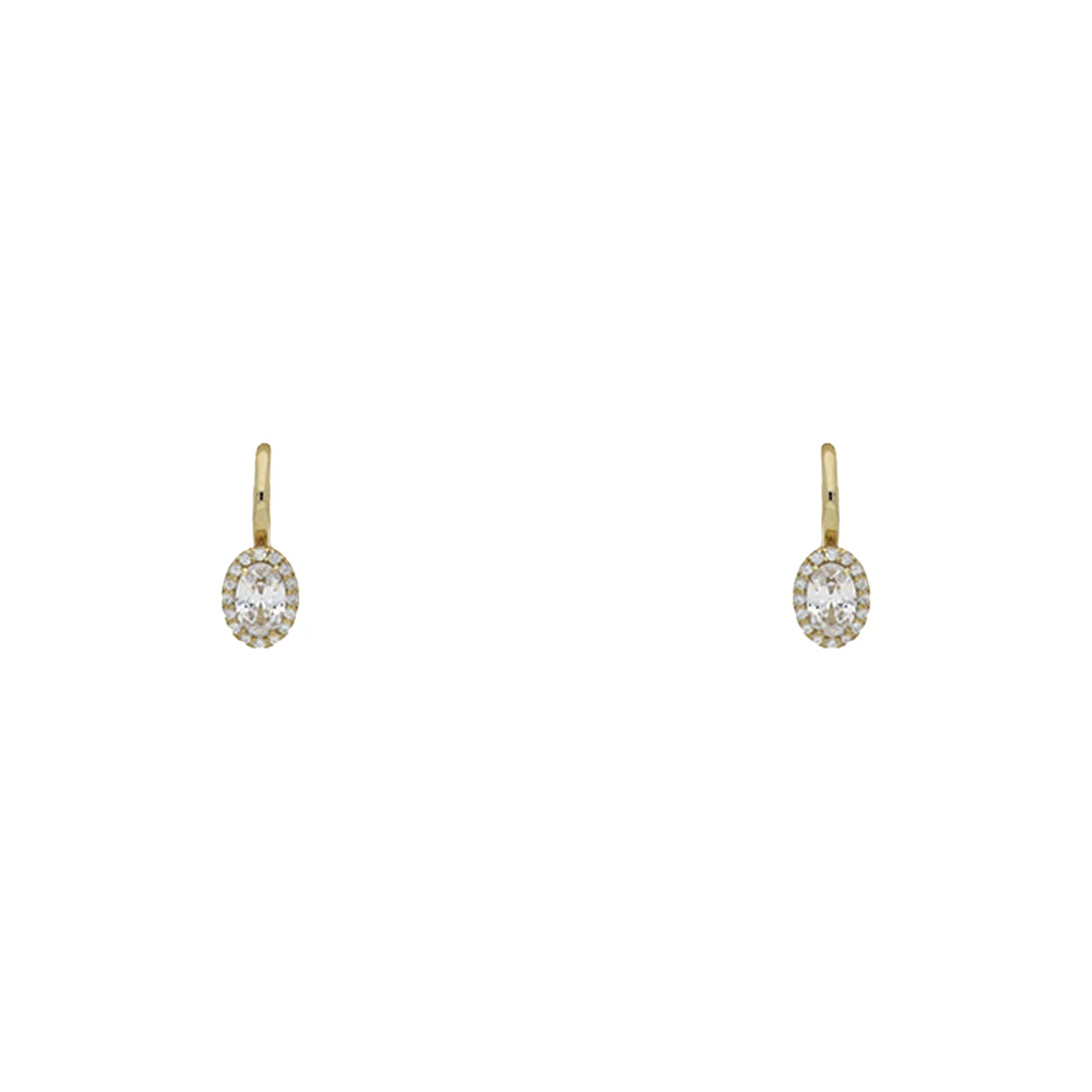 9ct Yellow Gold Zirconia Hook Earrings