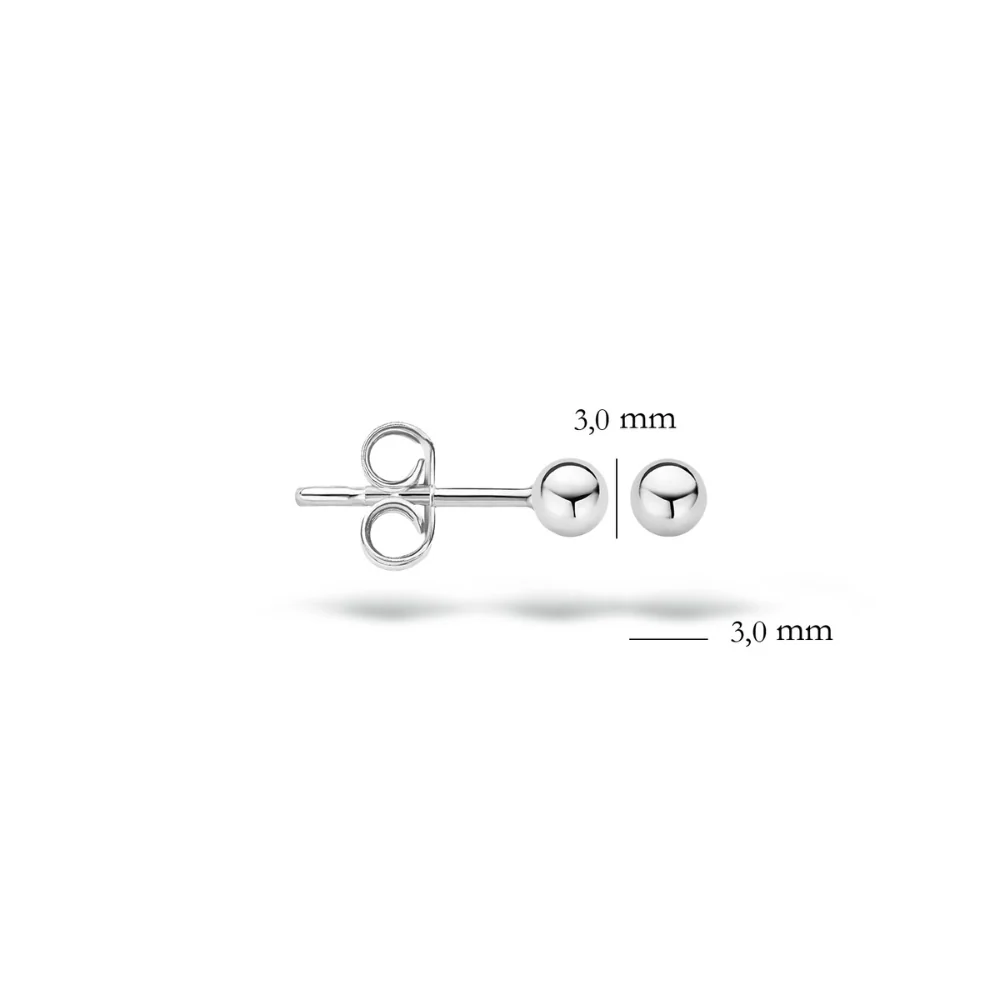 Blush 14ct White Gold 3mm Spherical Stud Earrings 7120WGO - Image 3