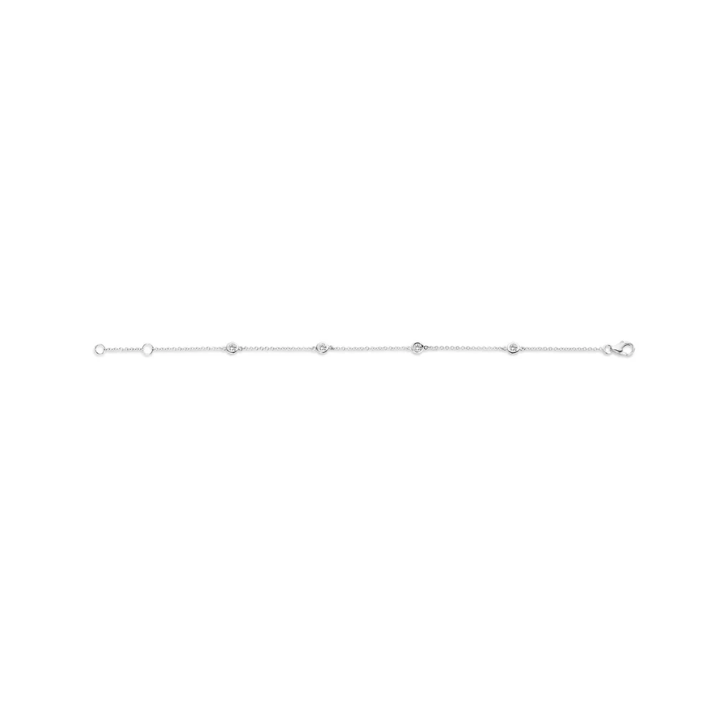 Blush 14ct White Gold 5 Cubic Zirconia Bracelet 2187WZI - Image 3
