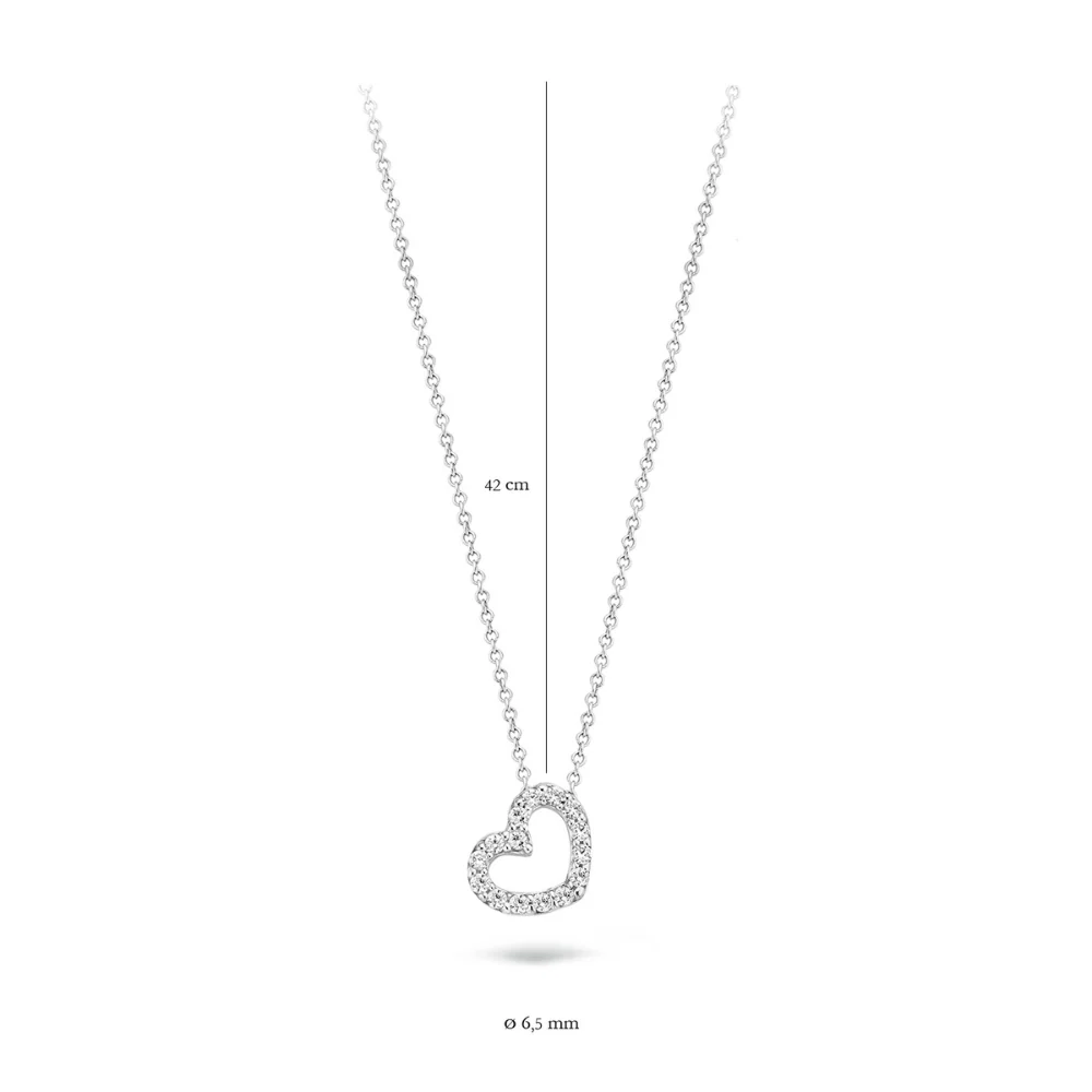 Blush 14ct White Gold Open Heart with Zirconia Pendant 3072WZI - Image 3