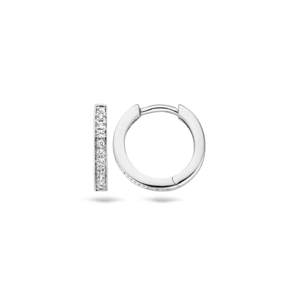 Blush 14ct White Gold with Zirconia Hoop Earrings 7163WZI - Image 3