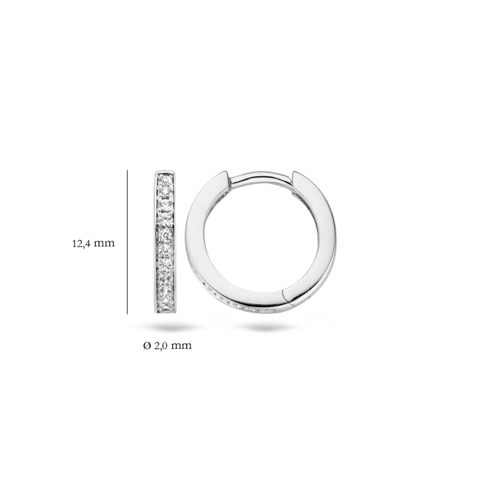 Blush 14ct White Gold with Zirconia Hoop Earrings 7163WZI - Image 4