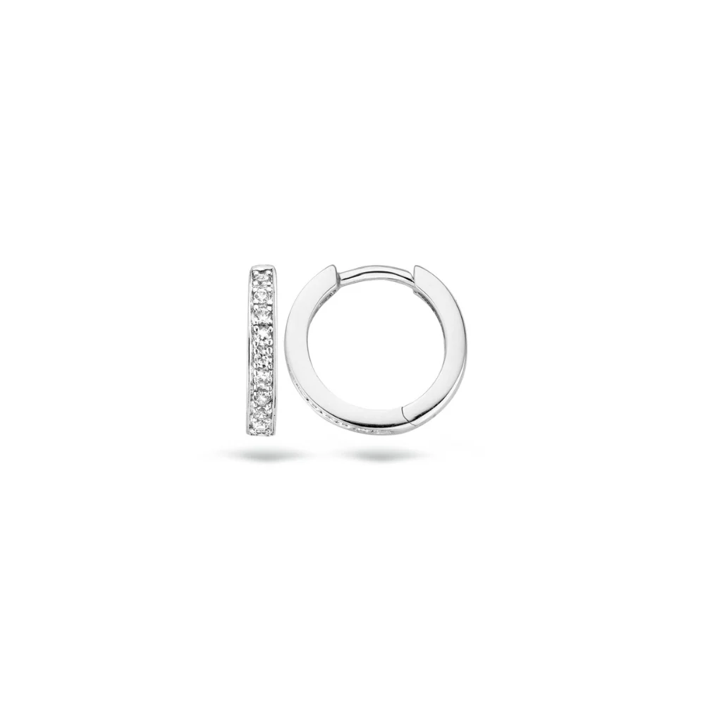 Blush 14ct White Gold with Zirconia Small Hoop Earrings 7129WZI - Image 3