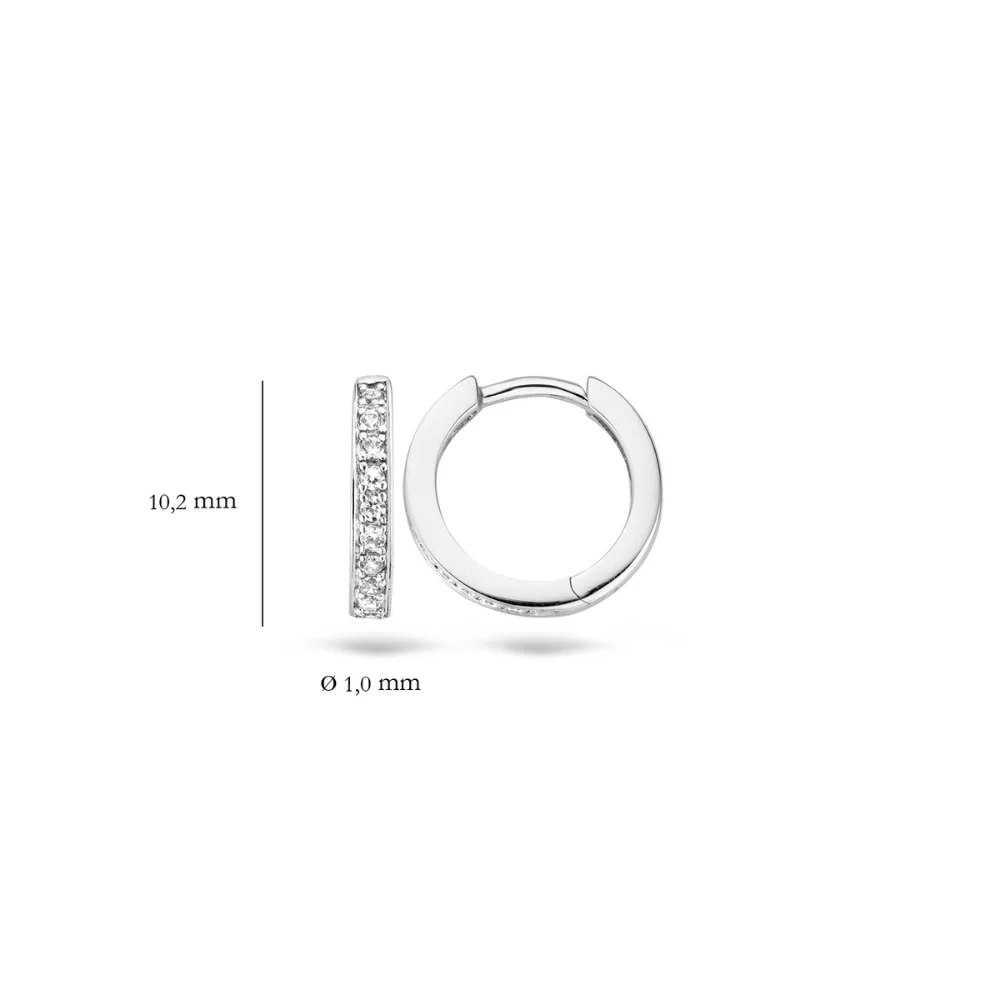 Blush 14ct White Gold with Zirconia Small Hoop Earrings 7129WZI - Image 4