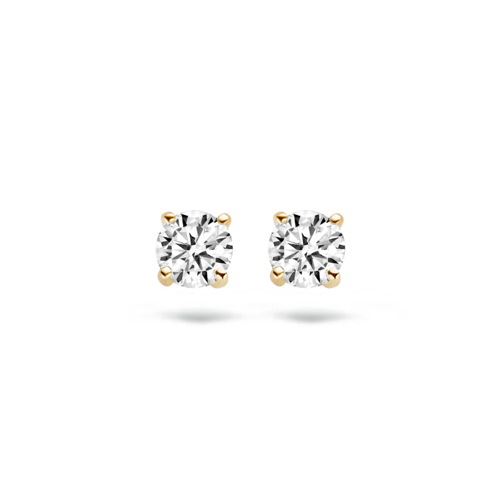 Blush 14ct Yellow Gold 6mm Round Zirconia Stud Earrings 7014YZI