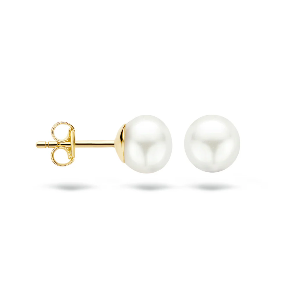 Blush 14ct Yellow Gold 7mm Round Pearl Stud Earrings 7151YPW - Image 2