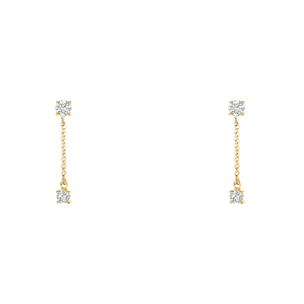 Blush 14ct Yellow Gold Chain Link Cubic Zirconia Stud Earrings
