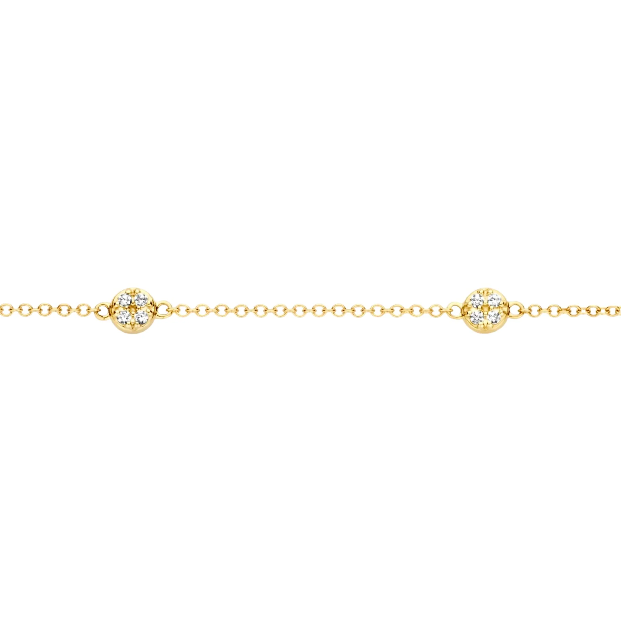 Blush 14ct Yellow Gold Circular Motif Zirconia Bracelet - Image 2