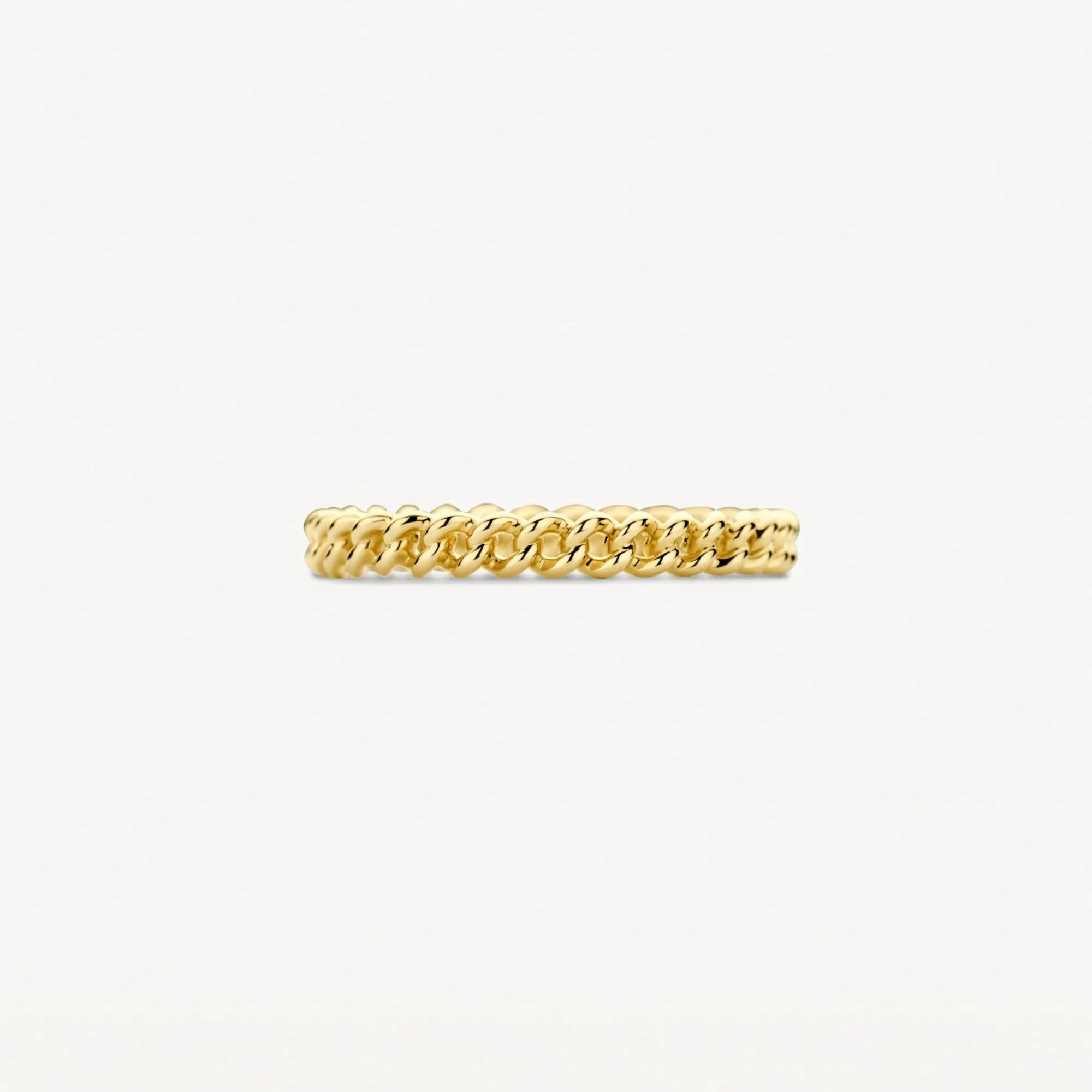 Blush 14ct Yellow Gold Figaro Link Ring - Image 3