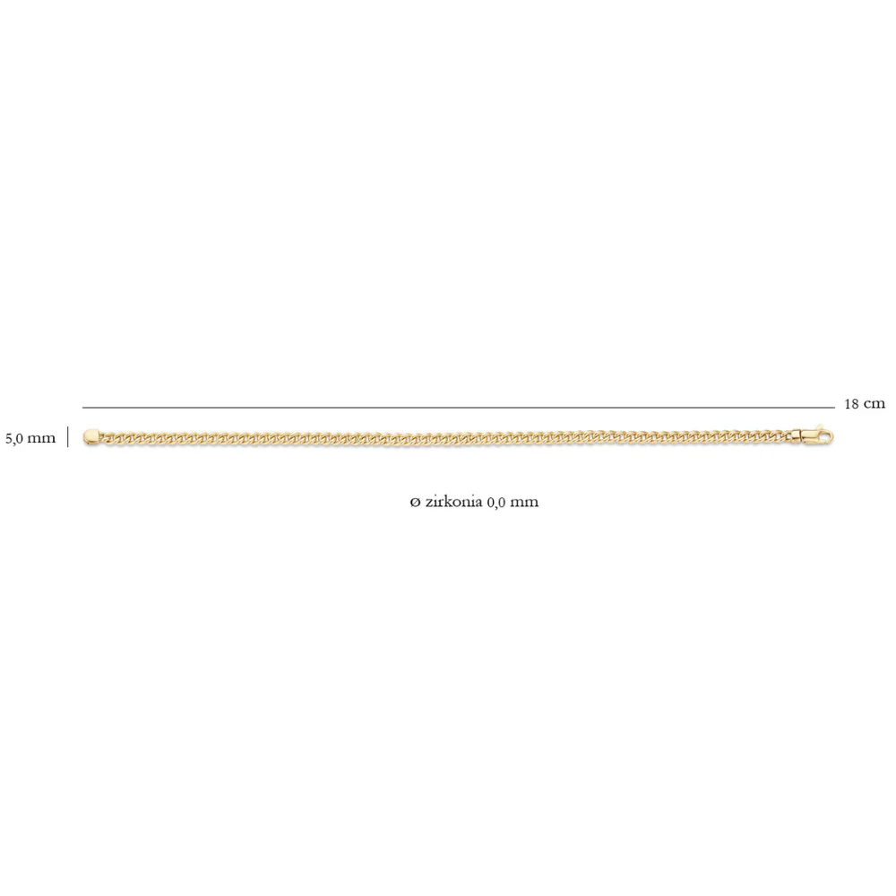 Blush 14ct Yellow Gold Gourmet Link Bracelet 2165YGO - Image 4