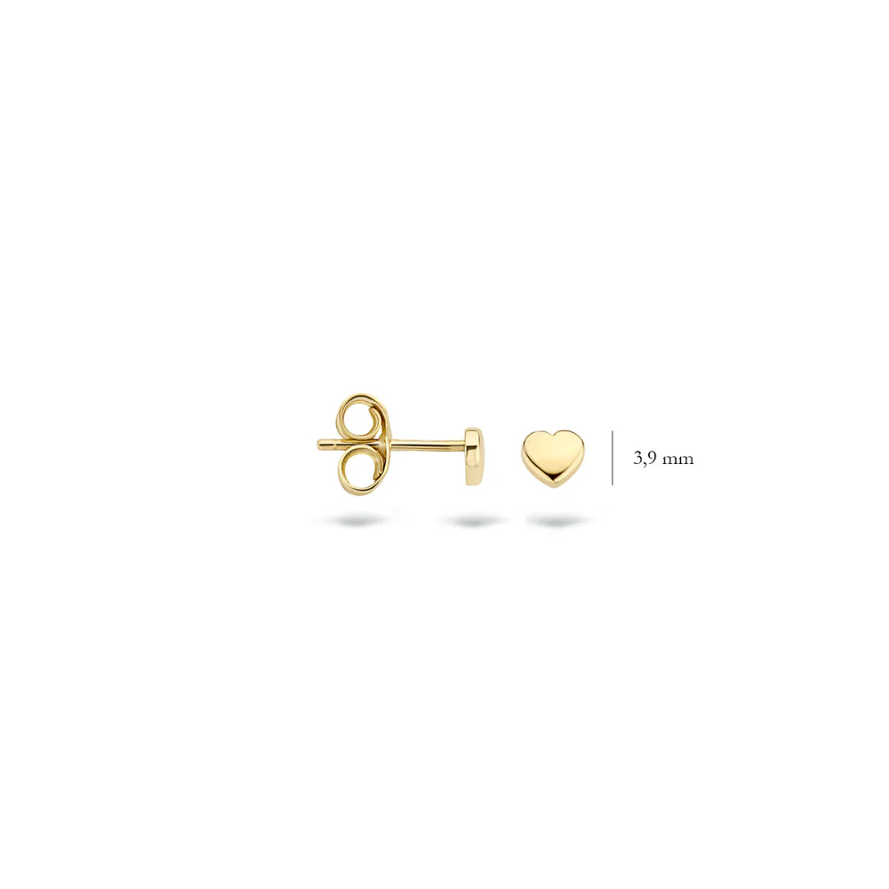 Blush 14ct Yellow Gold Heart Stud Earrings 7245YGO - Image 3