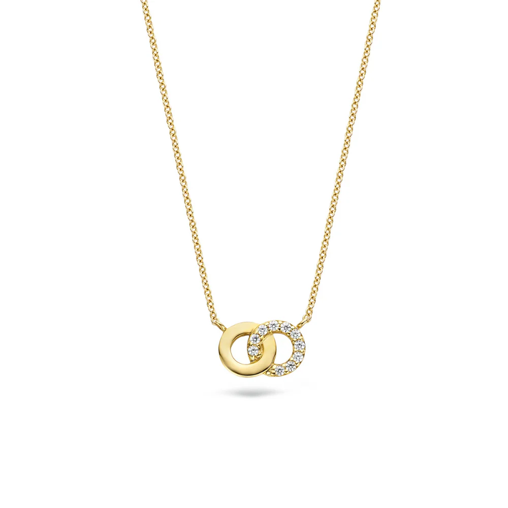 Blush 14ct Yellow Gold Interlock Hoops Pendant 3126YZI