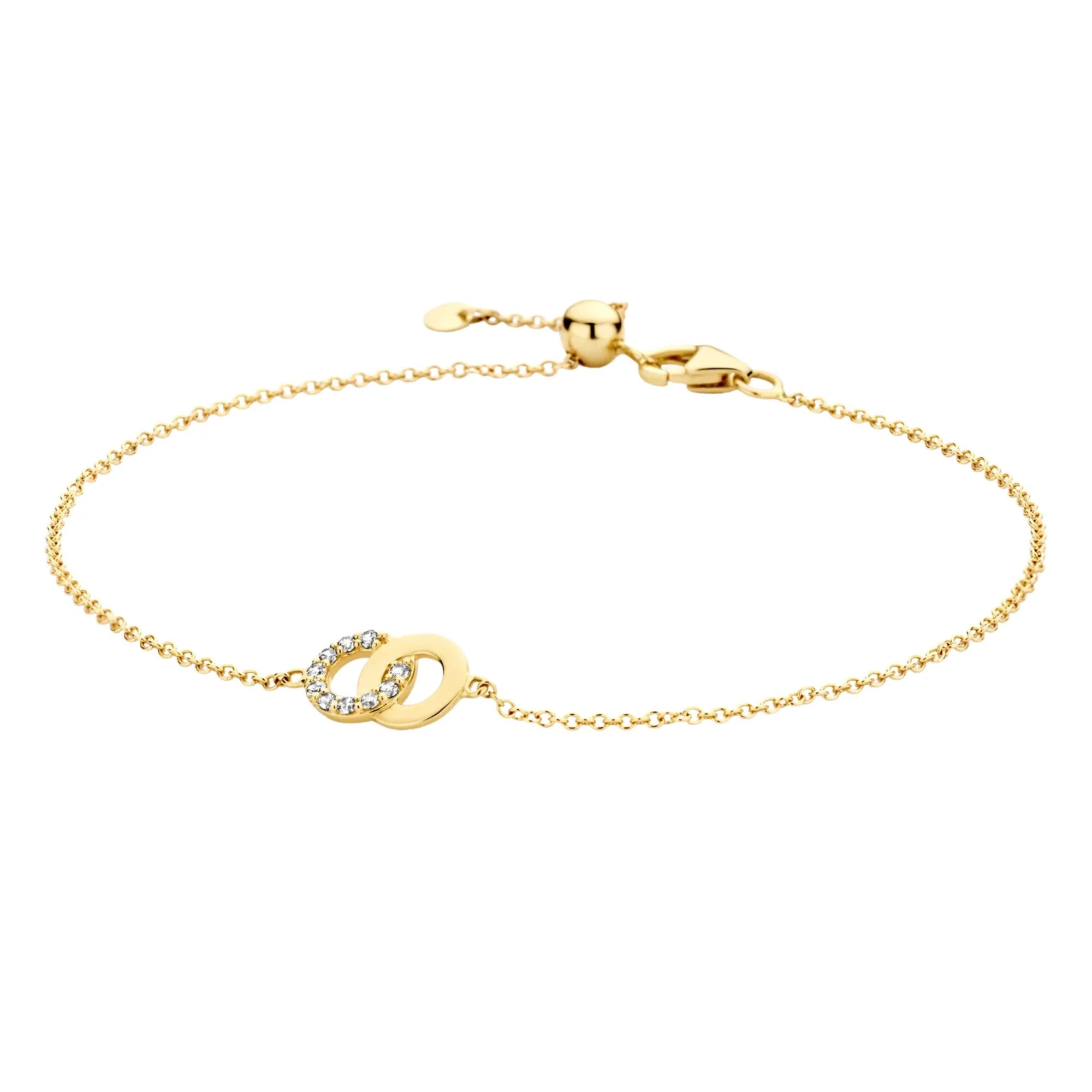 Blush 14ct Yellow Gold Interlocking Zirconia Bracelet