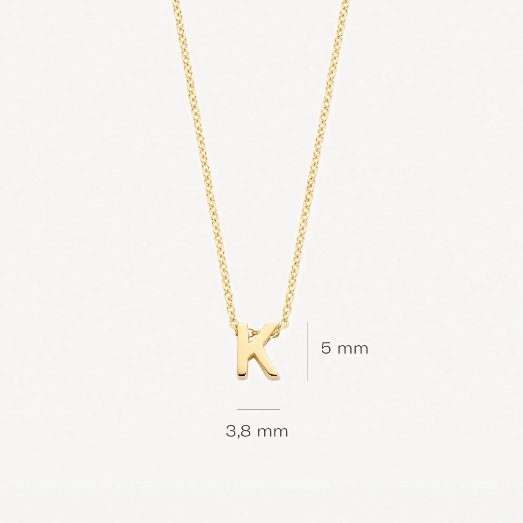 Blush 14ct Yellow Gold "K" Initial Pendant - Image 3