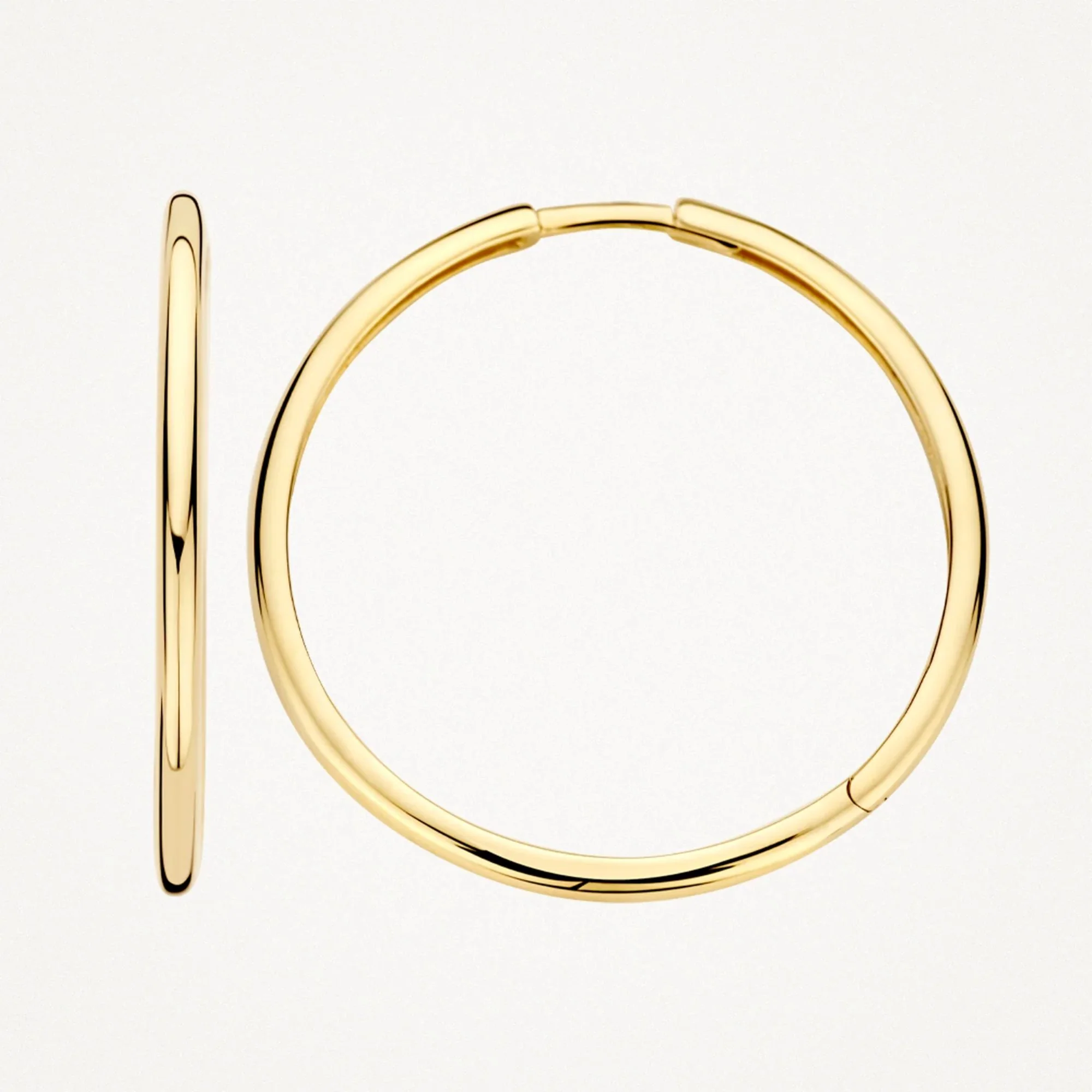 Blush 14ct Yellow Gold Large Classic Hoop Earrings - Image 3
