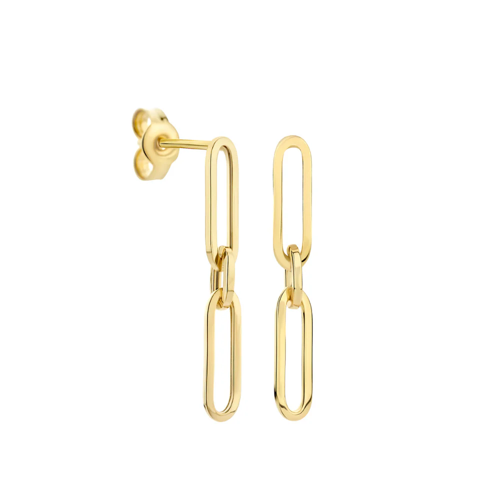 Blush 14ct Yellow Gold Link Drop Earrings 7275YGO - Image 3