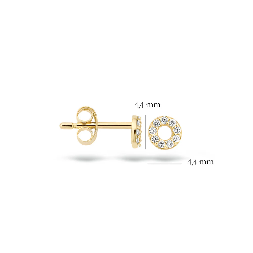 Blush 14ct Yellow Gold Open Circle with Zirconia Earrings 7193YZI - Image 3
