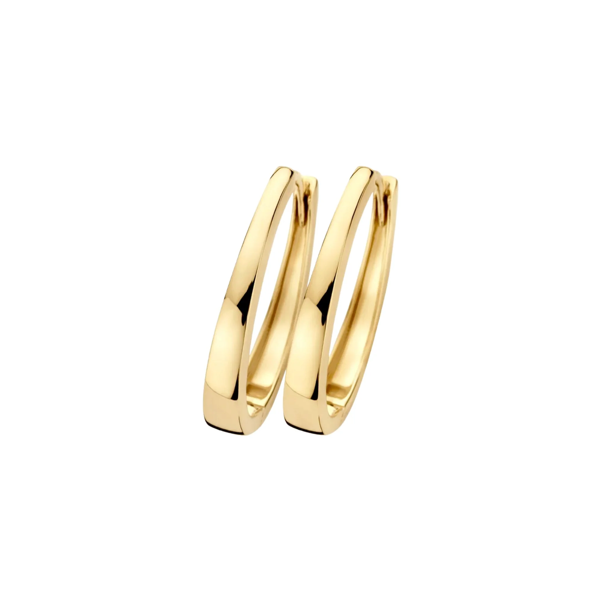 Blush 14ct Yellow Gold Oval Hoop Earrings