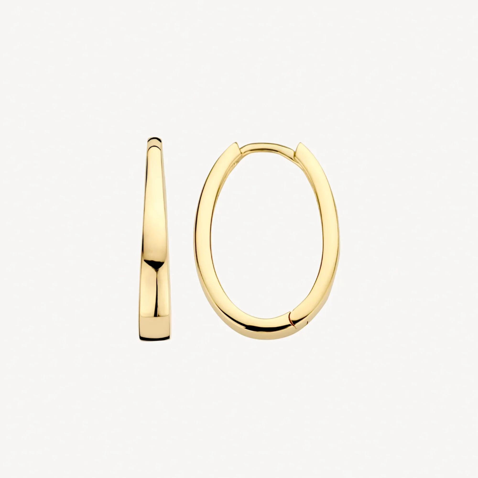 Blush 14ct Yellow Gold Oval Hoop Earrings - Image 2