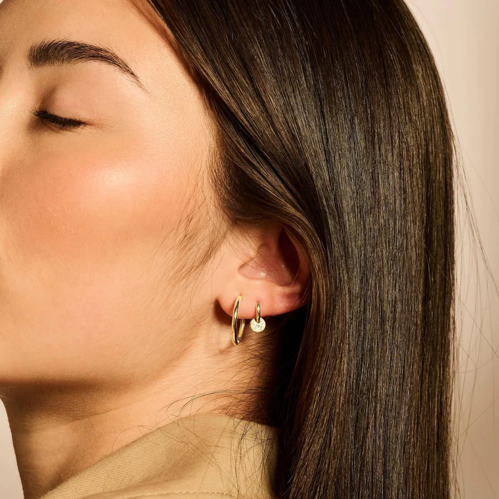 Blush 14ct Yellow Gold Small Hoop Earrings 7221YGO - Image 5