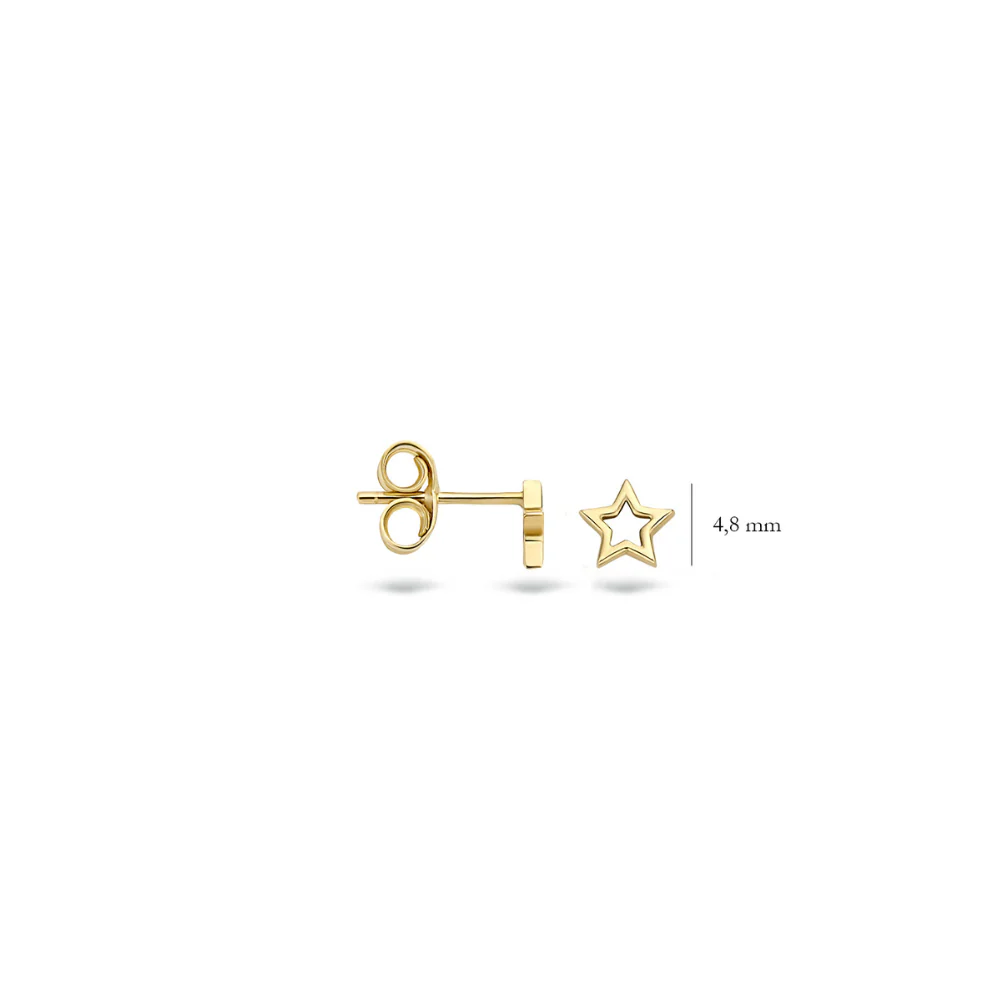 Blush 14ct Yellow Gold Small Open Star Stud Earrings 7248YGO - Image 3