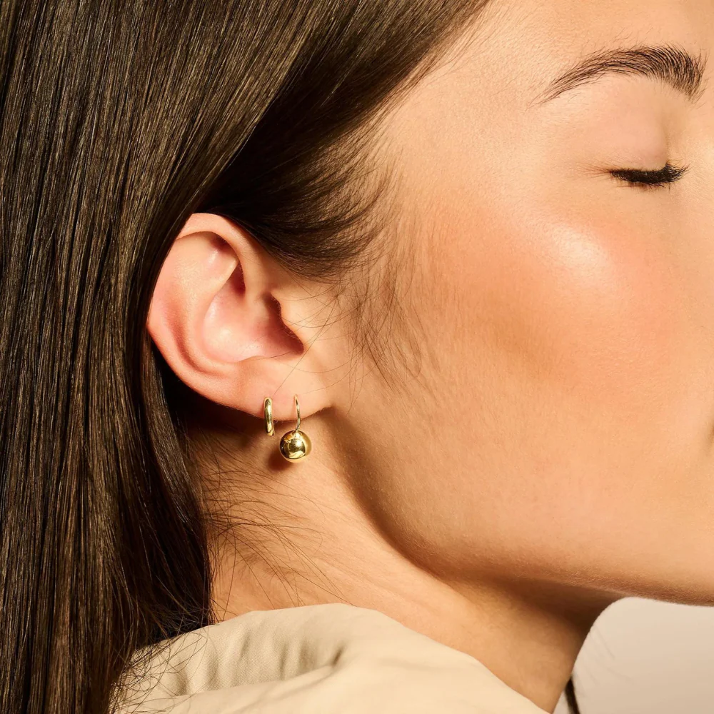 Blush 14ct Yellow Gold Spherical Drop Earrings 7261YGO - Image 3