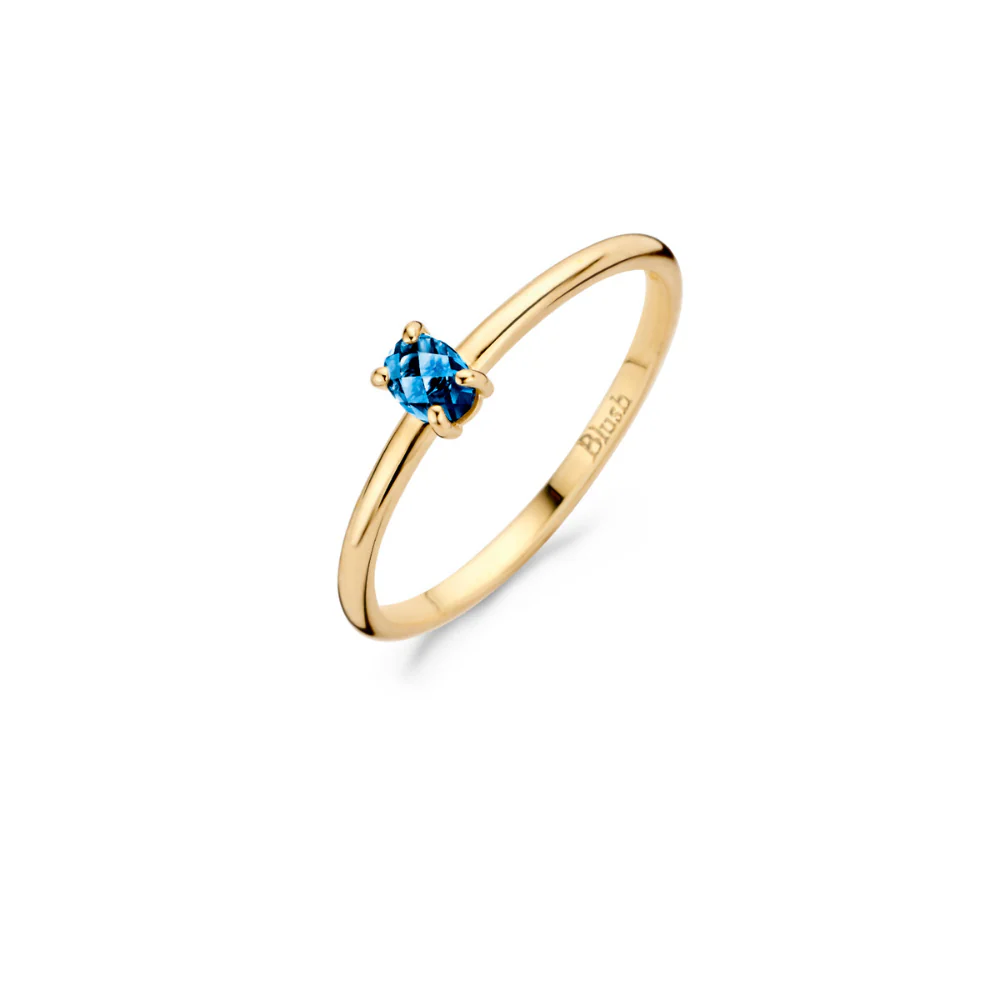 Blush 14ct Yellow Gold with Blue Topaz Ring 1204YLB