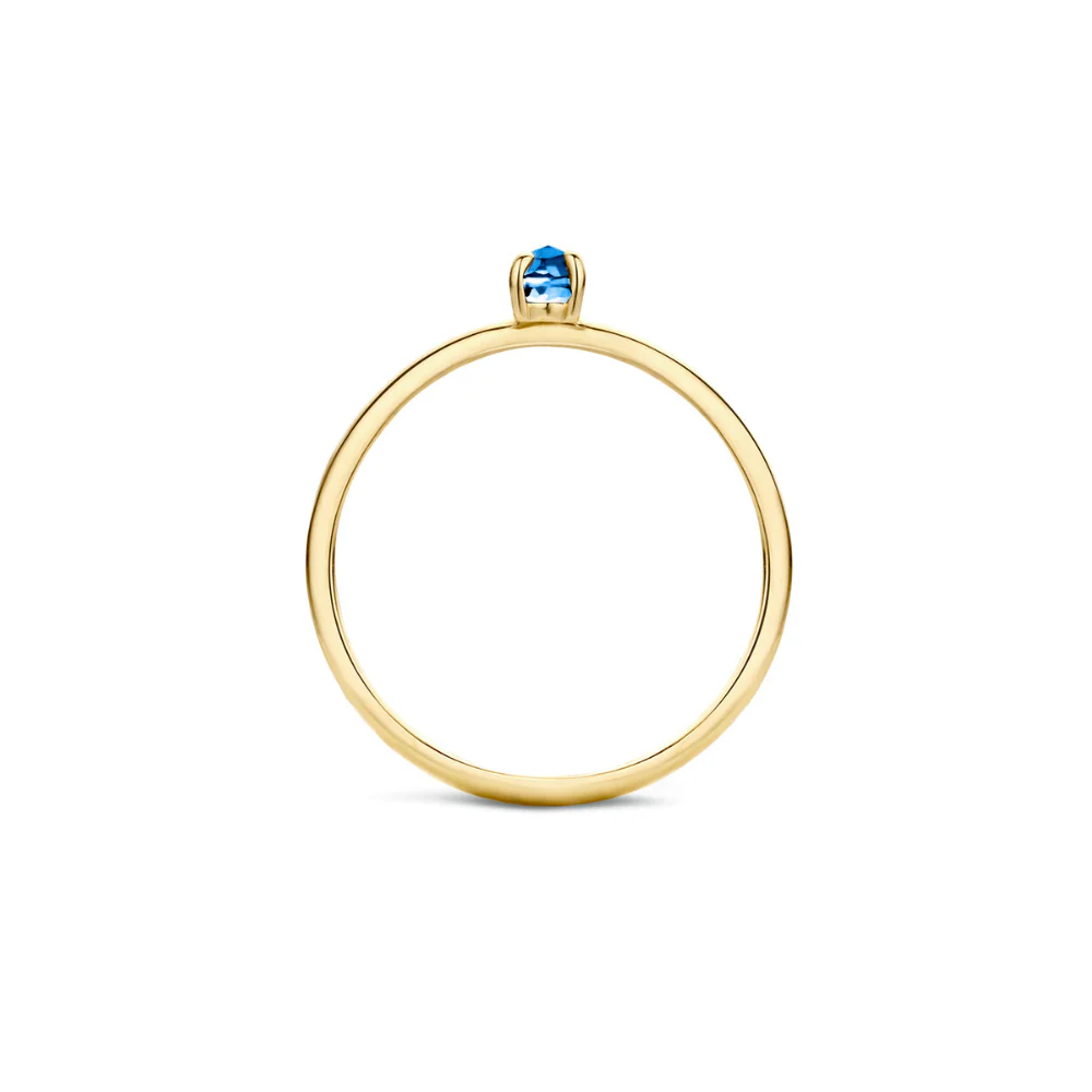 Blush 14ct Yellow Gold with Blue Topaz Ring 1204YLB - Image 2