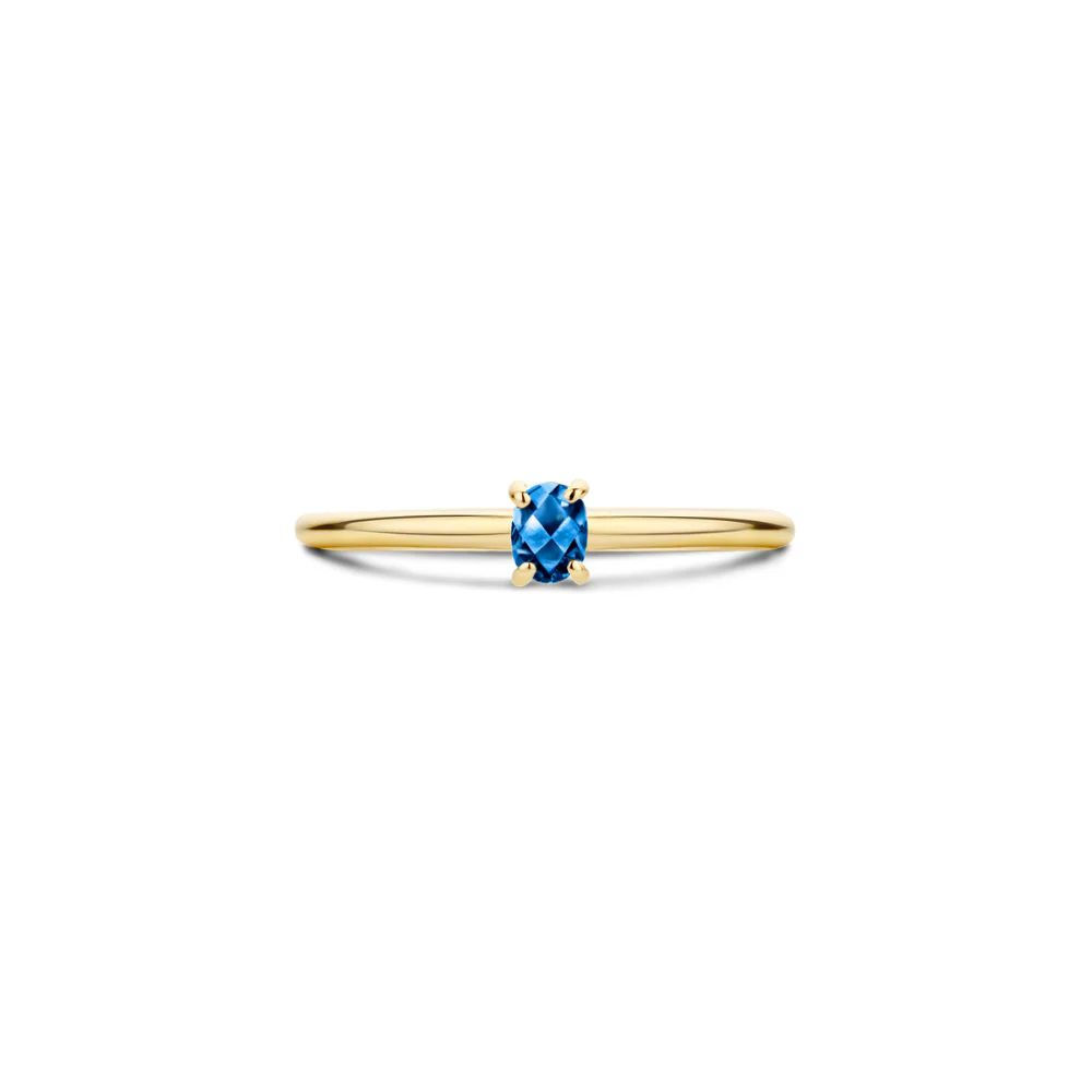 Blush 14ct Yellow Gold with Blue Topaz Ring 1204YLB - Image 3