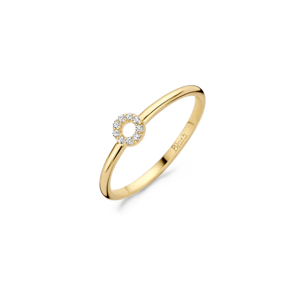 Blush 14ct Yellow Gold with Open Circle Zirconia Ring 1217YZI