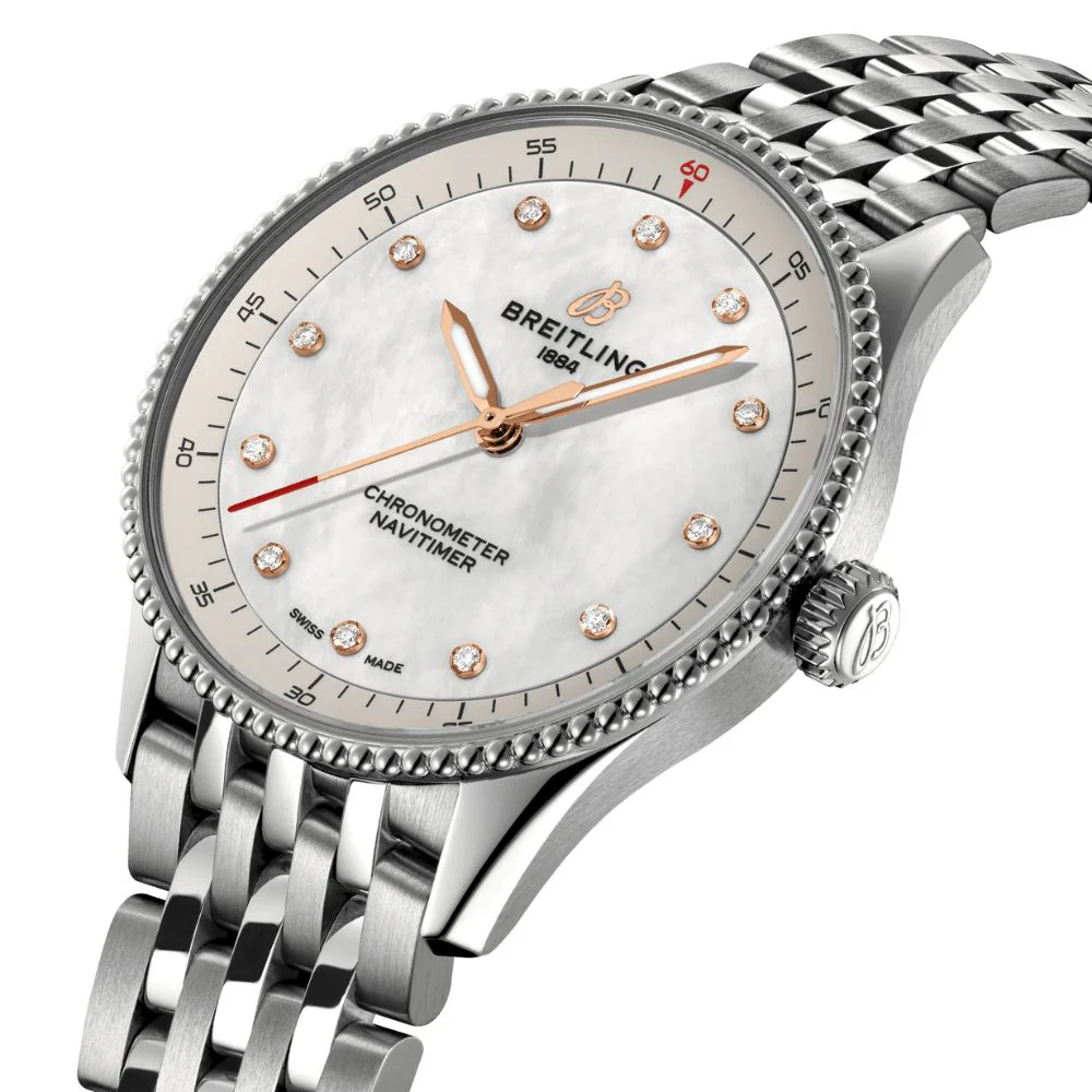 Breitling Navitimer 32mm Mother of Pearl Watch - Image 4