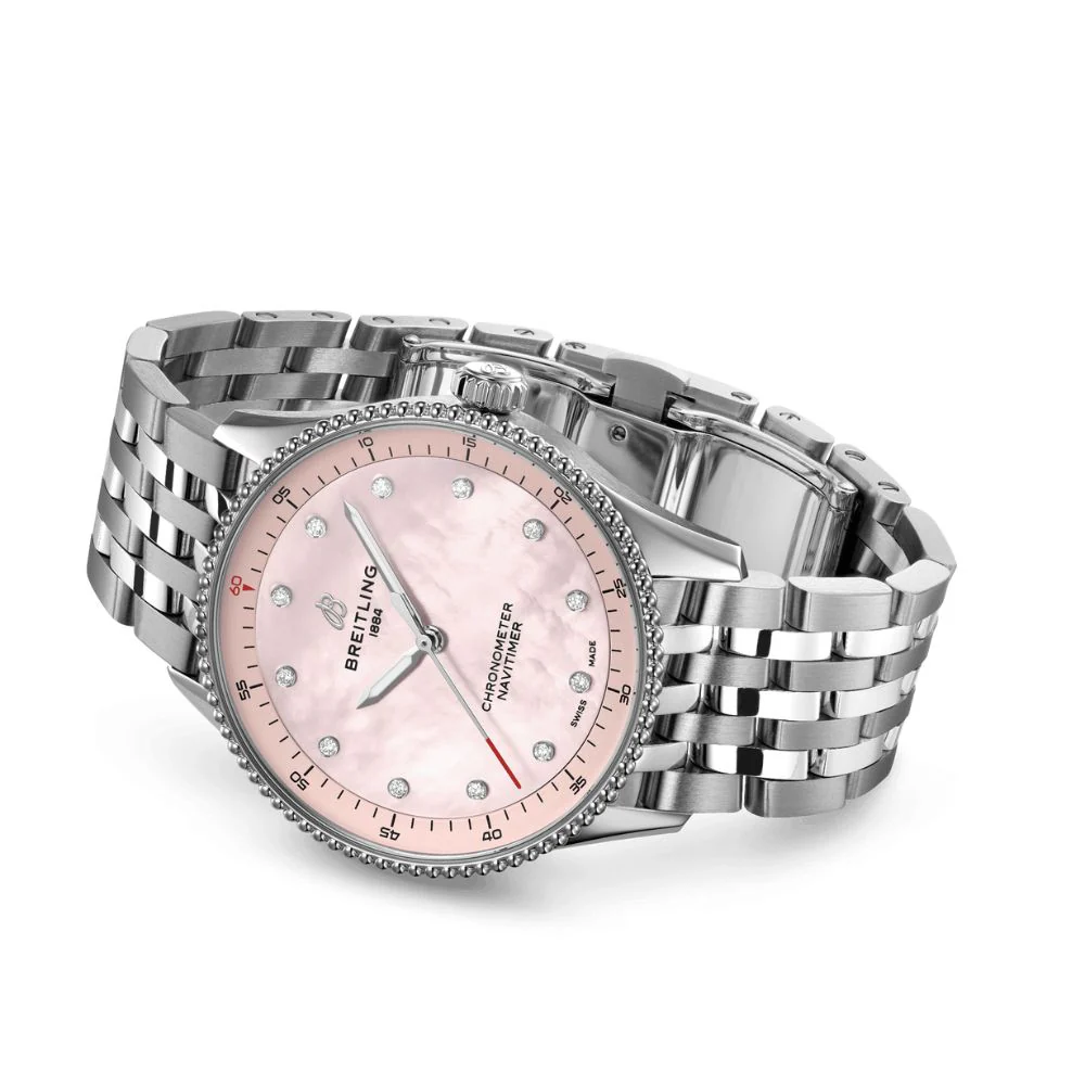 Breitling Navitimer Pink Pearl Dial 32mm Watch - Image 3