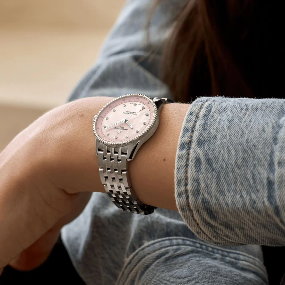 Breitling Navitimer Pink Pearl Dial 32mm Watch - Image 5