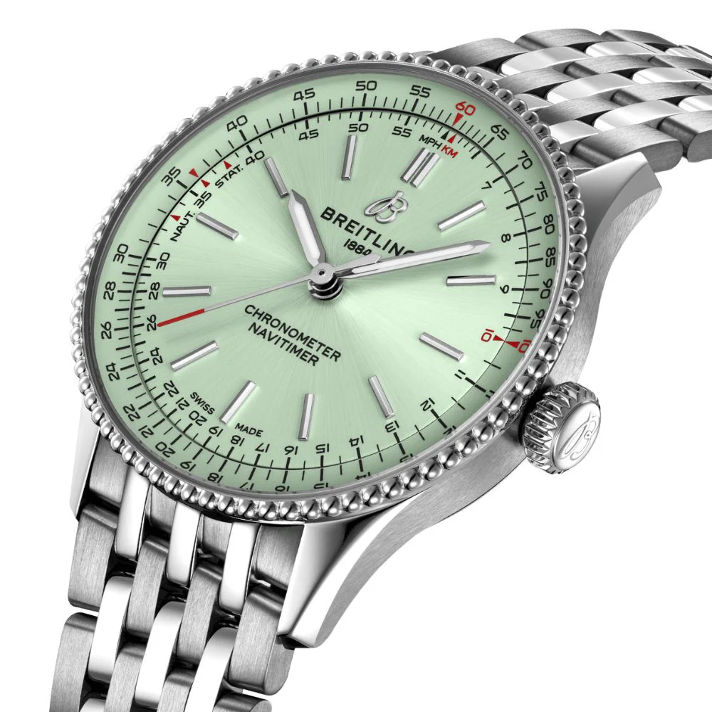 Breitling Navitimer Automatic Mint Green Dial 36mm Watch - Image 4