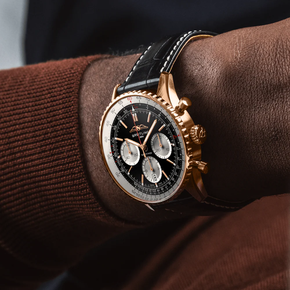 Breitling Navitimer B01 Chronograph Black Leather Watch - Image 4