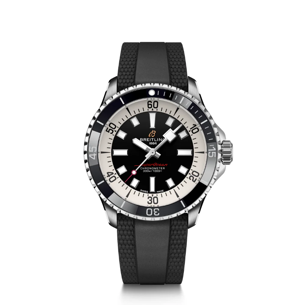 Breitling Superocean Automatic 42 Black Dial Strap Watch