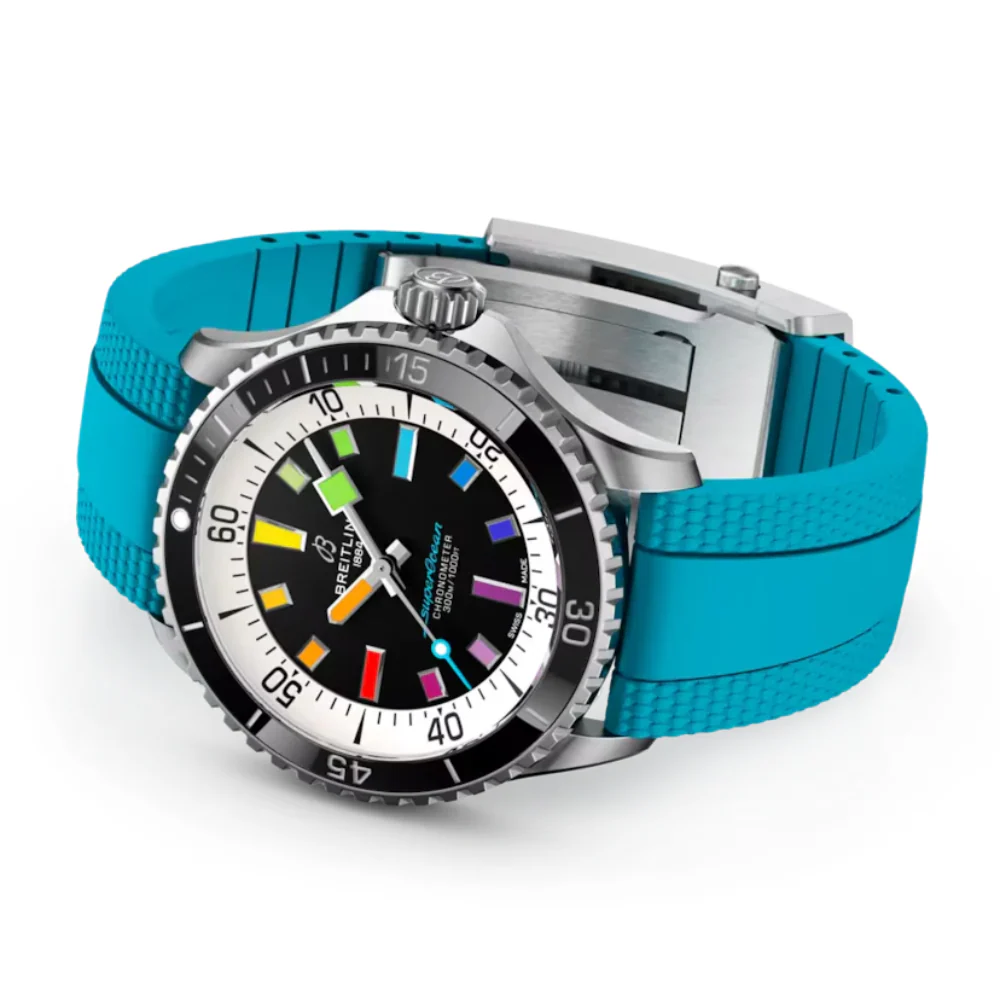 Breitling Superocean Automatic 42 Turquoise Rubber Watch - Image 3