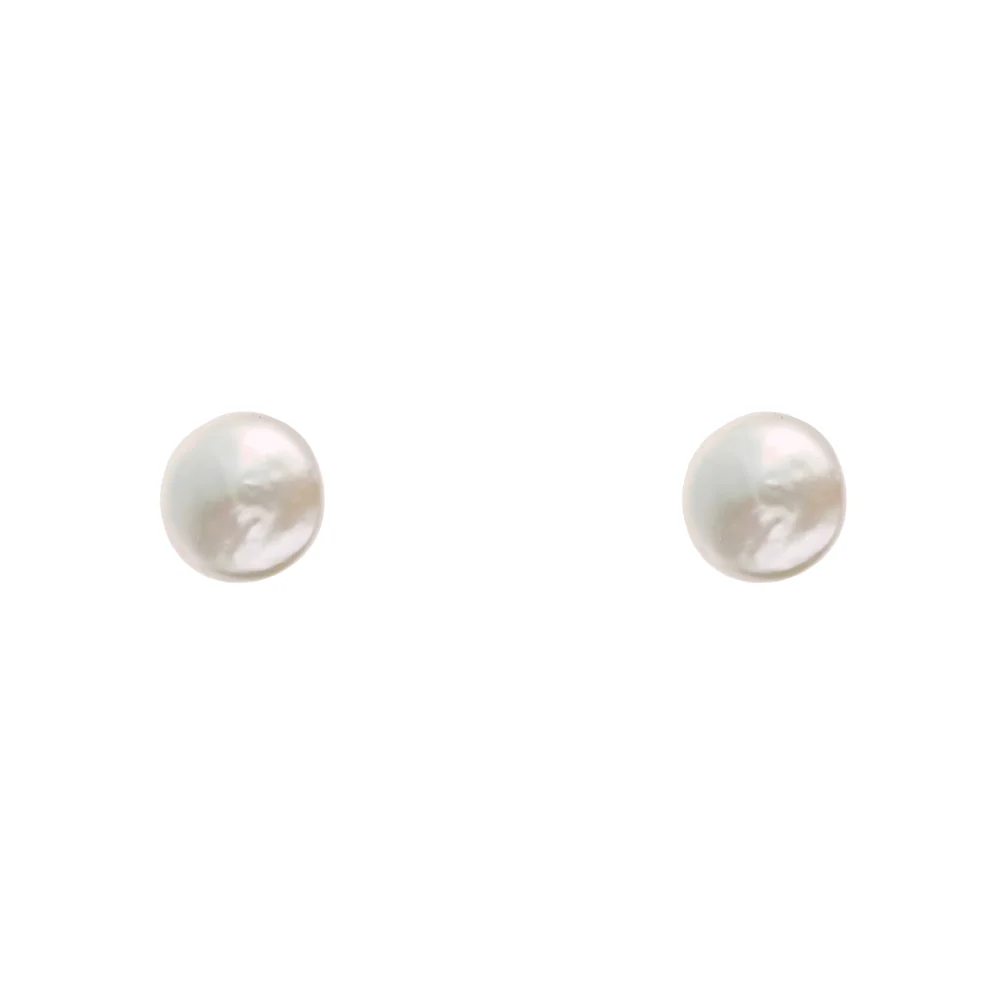 Bronzallure Rose Gold Plated Pearl Button Earrings
