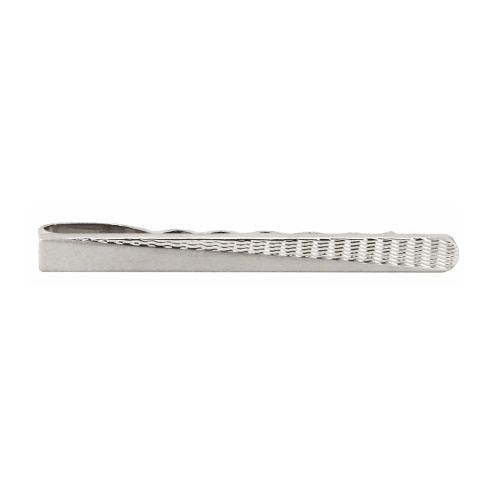 Brushed Engine Turned Tie Clip