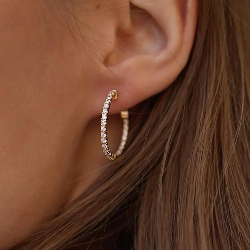 Carat* London Amaia Medium Hoop Earrings - Image 4