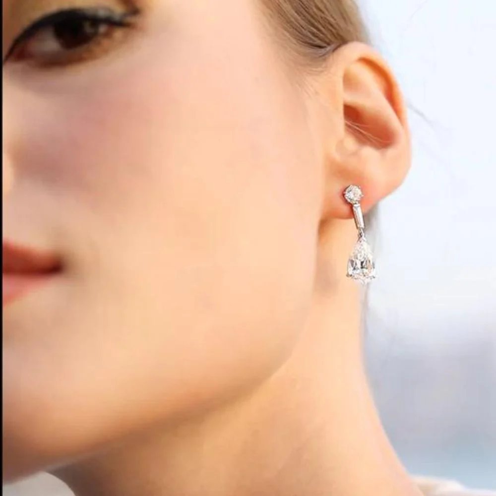 Carat* London Kendall Round & Pear Drop Earrings - Image 2