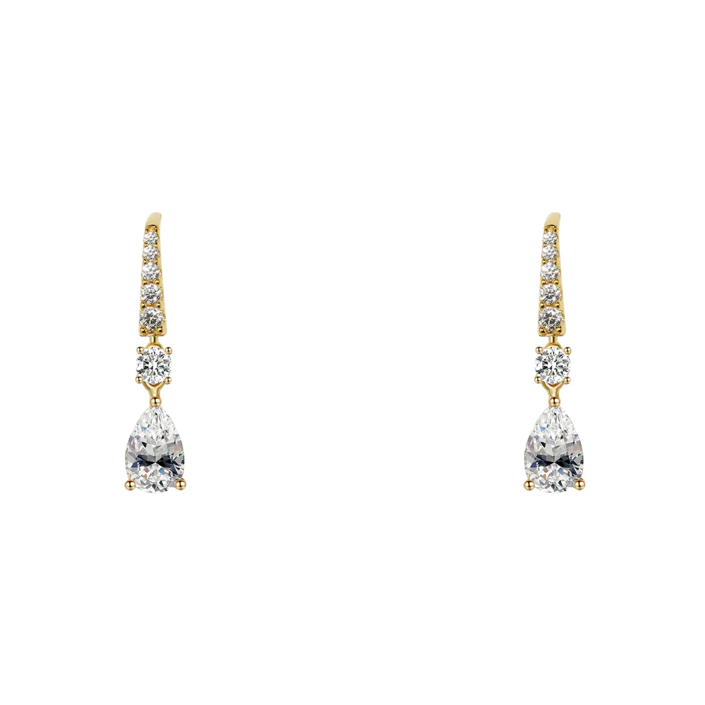Carat* London Thea Gold Plated Pear Hook Earring