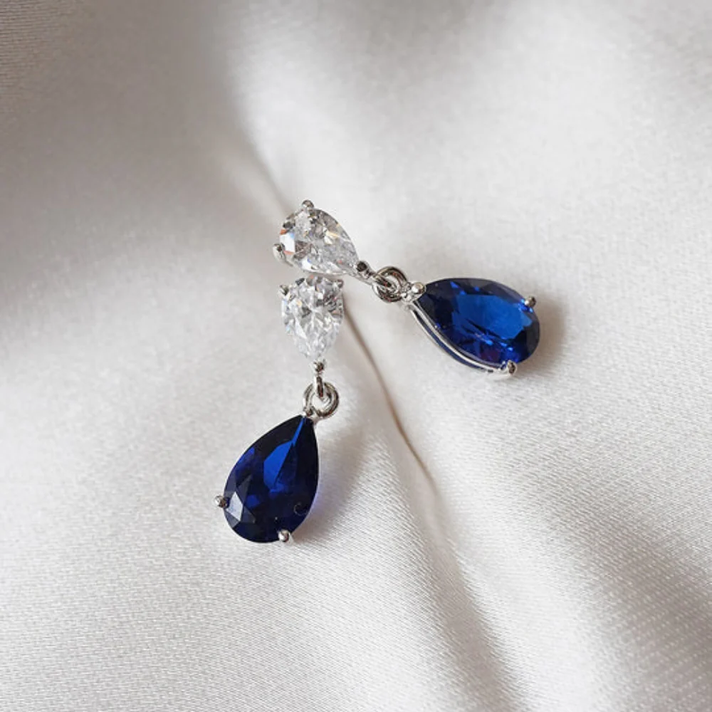 Carat* London Imitation-Sapphire Arabella Earrings - Image 3