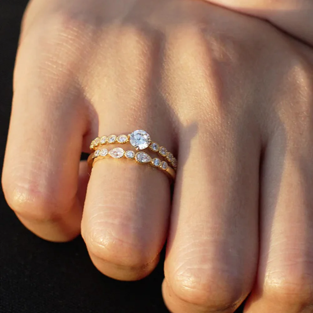 Carat* London Yellow Gold Plated Mindy Ring - Image 2