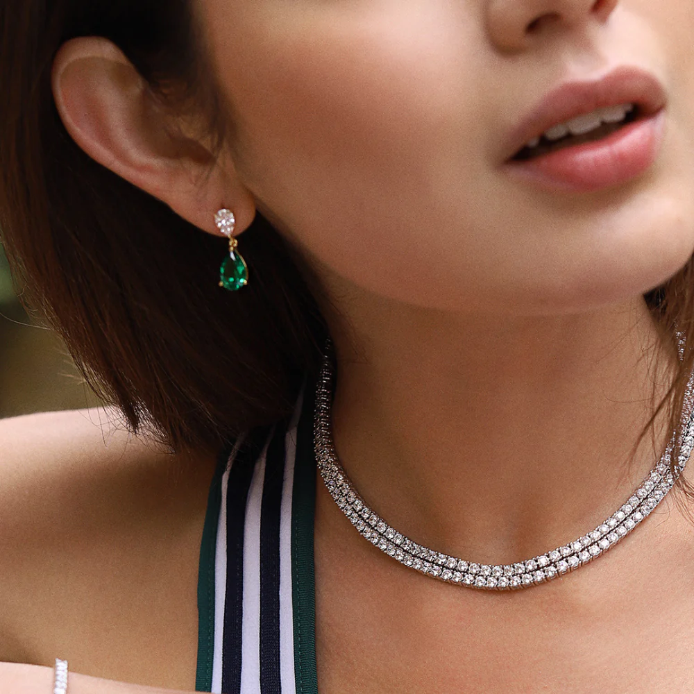 Carat* London Sterling Silver CZ Slimline Tennis Necklace - Image 3