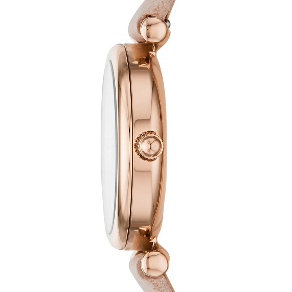 Fossil Carlie Mini Three-Hand Blush Leather Watch - Image 2