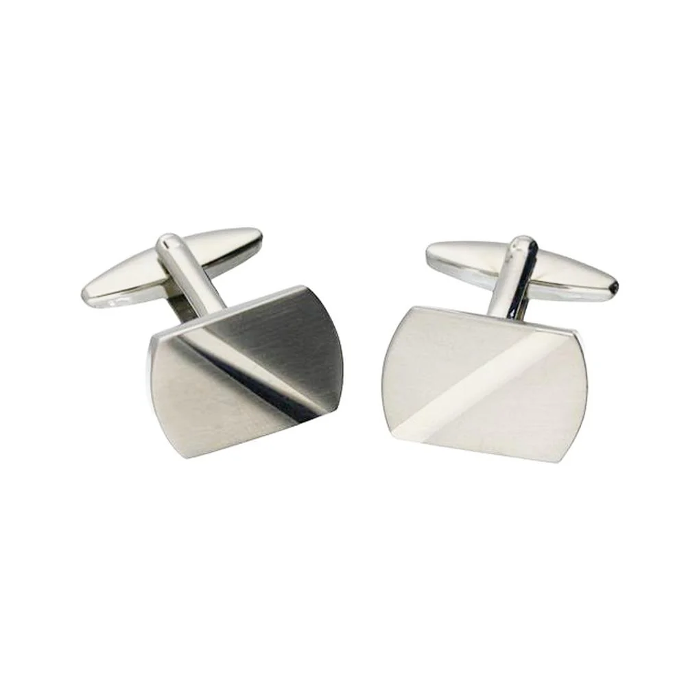 Diagonal Stripe Rectangle Cufflinks