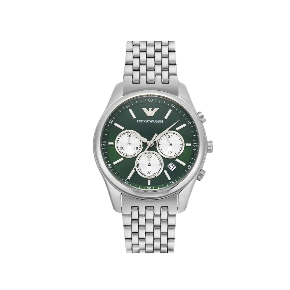 Emporio Armani 41mm Green Dial Chronograph Watch